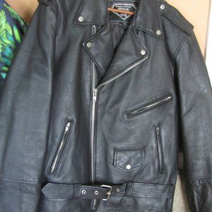 Men's Motorcycle Biker Jacket - FULL Leather XL